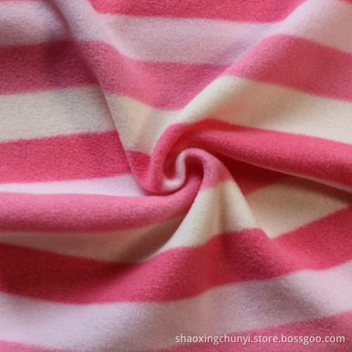 100 Polyester Customized Color Weiche und dehnbare Streifen Muster AOP Polar Fleece Stoff für Kleidung